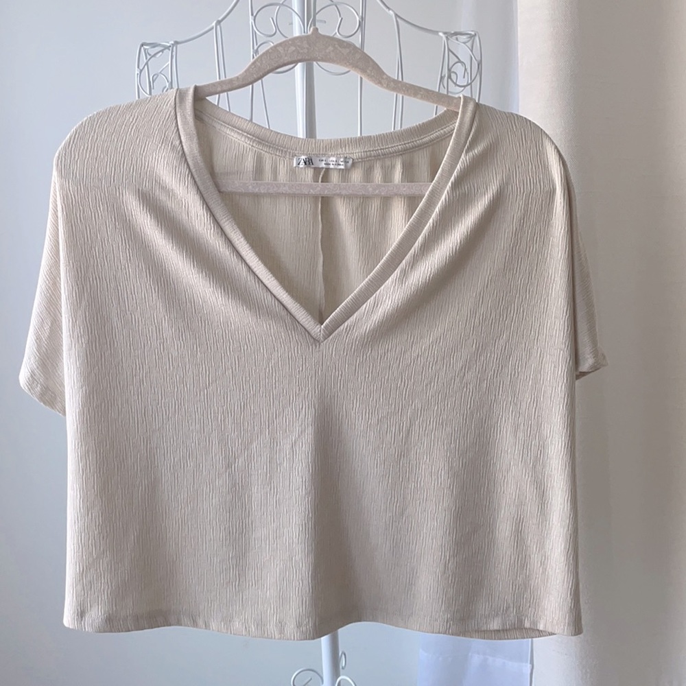Zara beige crop top - great condition